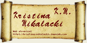Kristina Mikalački vizit kartica